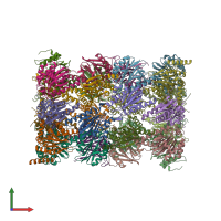 PDB entry 6e5b coloured by chain, front view.