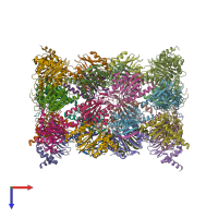 PDB entry 6e5b coloured by chain, top view.