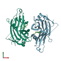 PDB entry 6e5g coloured by chain, front view.