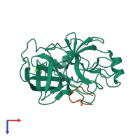 PDB entry 6e5m coloured by chain, top view.