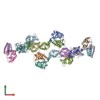 PDB entry 6e5u coloured by chain, front view.