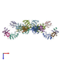 PDB entry 6e5u coloured by chain, top view.