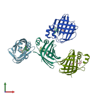 PDB entry 6e5w coloured by chain, front view.
