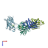 PDB entry 6e5w coloured by chain, top view.