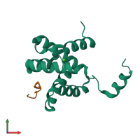 PDB entry 6e5x coloured by chain, front view.