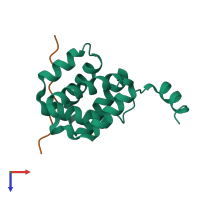 PDB entry 6e5x coloured by chain, top view.