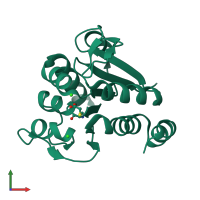 PDB entry 6e5z coloured by chain, front view.