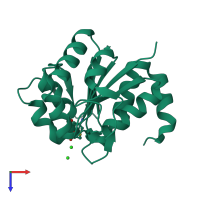 PDB entry 6e5z coloured by chain, top view.