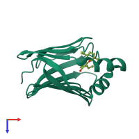 PDB entry 6e6k coloured by chain, top view.