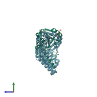 PDB entry 6e6u coloured by chain, side view.