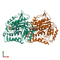 PDB entry 6e7c coloured by chain, front view.