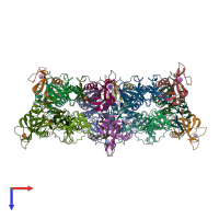 PDB entry 6e7d coloured by chain, top view.