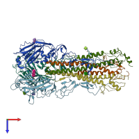 PDB entry 6e7h coloured by chain, top view.