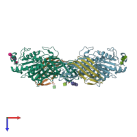 PDB entry 6e7k coloured by chain, top view.