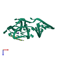 PDB entry 6e81 coloured by chain, top view.