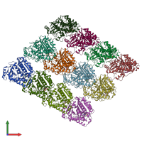 PDB entry 6e88 coloured by chain, front view.