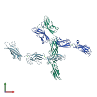 PDB entry 6e8f coloured by chain, front view.
