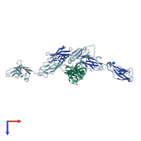 PDB entry 6e8f coloured by chain, top view.