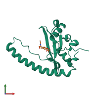PDB entry 6e8m coloured by chain, front view.