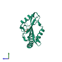 PDB entry 6e8m coloured by chain, side view.