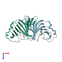 PDB entry 6e8n coloured by chain, top view.