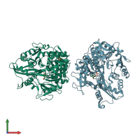 PDB entry 6e8o coloured by chain, front view.