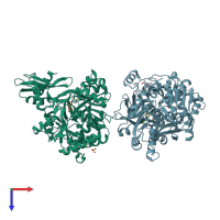 PDB entry 6e8o coloured by chain, top view.