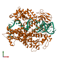 PDB entry 6e9e coloured by chain, front view.