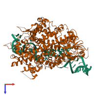 PDB entry 6e9e coloured by chain, top view.