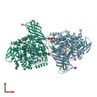 PDB entry 6ea4 coloured by chain, front view.