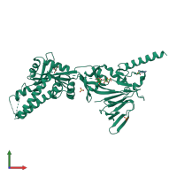 PDB entry 6eal coloured by chain, front view.