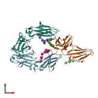 PDB entry 6eaq coloured by chain, front view.