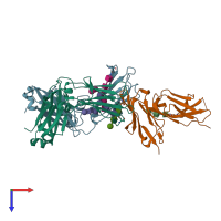 PDB entry 6eaq coloured by chain, top view.