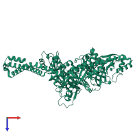 PDB entry 6ec7 coloured by chain, top view.