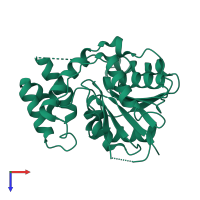 PDB entry 6ecb coloured by chain, top view.
