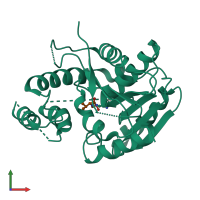 PDB entry 6ecd coloured by chain, front view.