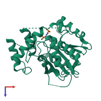 PDB entry 6ecd coloured by chain, top view.