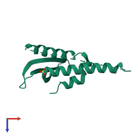 PDB entry 6ecm coloured by chain, top view.