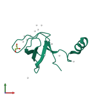 PDB entry 6edf coloured by chain, front view.