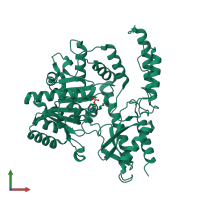 PDB entry 6eeq coloured by chain, front view.