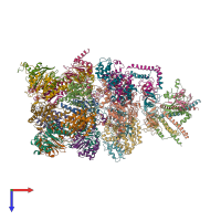 PDB entry 6ef3 coloured by chain, top view.