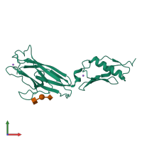 PDB entry 6efd coloured by chain, front view.