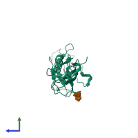PDB entry 6efd coloured by chain, side view.