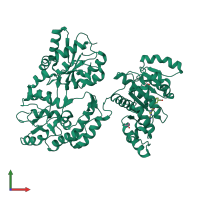 PDB entry 6eg2 coloured by chain, front view.