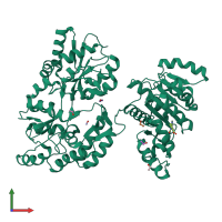 PDB entry 6eg3 coloured by chain, front view.