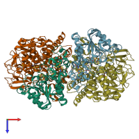 PDB entry 6ehq coloured by chain, top view.