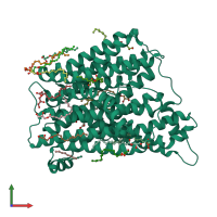 PDB entry 6ei3 coloured by chain, front view.