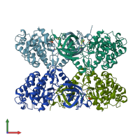 PDB entry 6eil coloured by chain, front view.