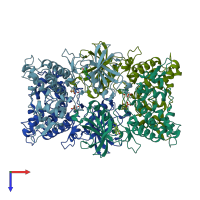 PDB entry 6eil coloured by chain, top view.