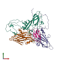 PDB entry 6eit coloured by chain, front view.